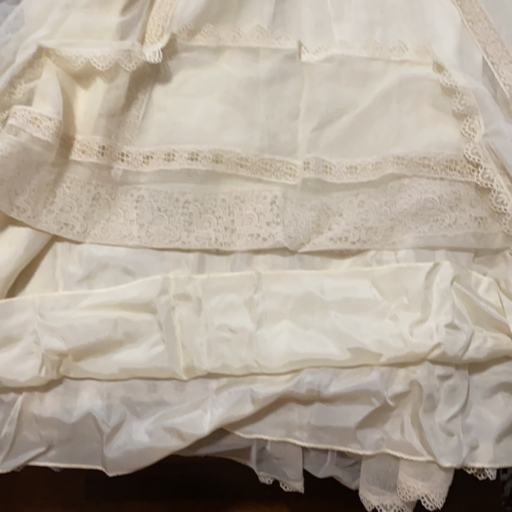 Vintage Prairie Wedding Dress Lace Cyreld Paris Parisian Handmade 50's-70’s - Picture 9 of 17